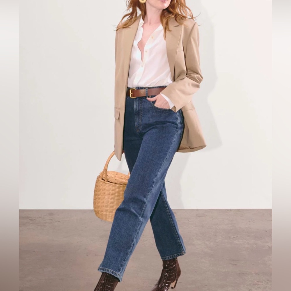 Everlane High Rise Dark Blue Jeans